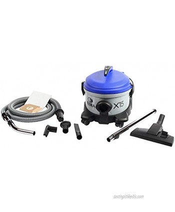 Cen-Tec Systems 95501 X15 Dry Commercial Canister HEPA Vacuum with 10 Ft. Hose and Premium Accessories Gray