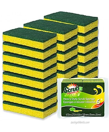 Cleaning Heavy Duty Scrub Sponge by Scrub-it Scrubbing Sponges Use for Kitchen Bathroom & More Yellow -24 Pack-