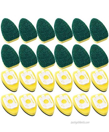 Cotiny 24 Pack Dish Wand Refills Replacement Sponge Heads Brush Clean Sponge Brush Refill for Kitchen Room Cleaning Tools Color Set 1