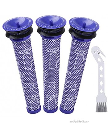 3 Pack Replacement Pre Filters for Dyson DC58 DC59 V6 V7 V8. Replaces Part 965661-01 with 3 Pre Filters,1 Cleaning Brush