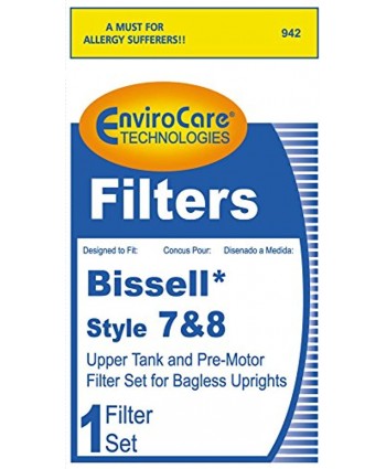 EnviroCare Premium Replacement Pre Motor Foam Vacuum Cleaner Filter made to fit Bissell Style 7 8 14 1 Upper Tank Filter and 1 Pre Motor Filter