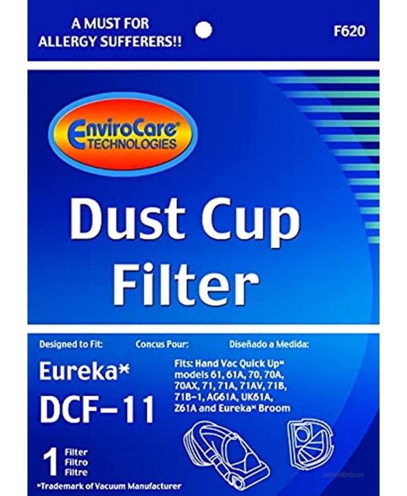 EnviroCare Replacement Premium Dust Cup Vacuum Filters Designed to Fit Eureka DCF-11 Handheld Vacuums 2 Filters