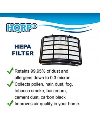 HQRP Filter Kit HEPA+ Foam & Felt compatible with Shark Navigator NV360 NV361 NV360_26 NV360K NV360NZ NV361BK NV361PR Lift-Away Deluxe Upright Vacuum Cleaner