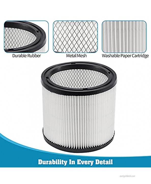 Gazeer Cartridge Filter 2 PACK Replacement Filter Compatible with Shop-Vac 90304 90350 90333 fits Most Wet Dry Vacuum Cleaners 5 Gallon and Above