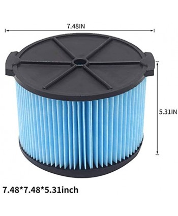 GHM Compatible VF3500 Filter- 3-Layer Pleated Paper Vacuum Filter Compatible with Wet Dry 3-4.5 Gallon Portable Vacuums WD3050 WD4070 WD4080 WD4522 4000RV 4500RV