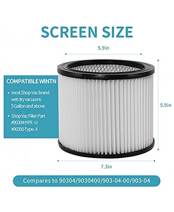 Replacement Filter for Shop-Vac 90350 90304 90333 Replacement fits most Wet Dry Vacuum 5 Gallon and above