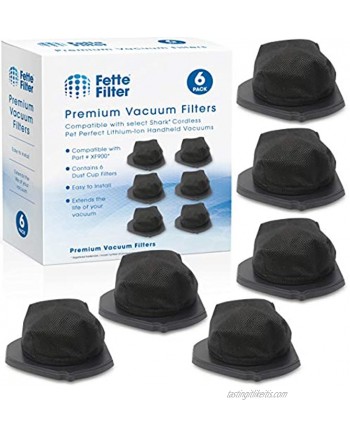 Fette Filter Pack of 6 Dust Cup Filter Vacuum Filter Compatible with Shark Cordless Pet Perfect Lithium-Ion Handheld Vacuums Models LV900 LV901 LV901C Compare to Part # XF900.