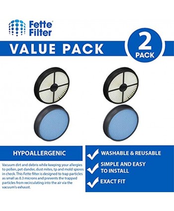 Fette Filter Vacuum Filter Compatible with Hoover Air Lite UH72460 Part # 440005515 Primary & 440005516 Exhaust Hepa. Combo Pack 2 of Each Filter