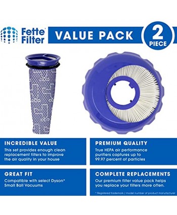 Fette Filter Vacuum Filter Set Compatible with Dyson Small Ball UP15 Small Ball Multi Floor & Small Ball Pro. Compare to Part  # 966444-02 & 967276-01. Combo Pack
