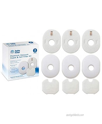 Fette Filter – Vacuum Filters Compatible with Shark Rocket HV300 HV300W HV301 HV302 HV303 HV305 HV308 HV310 UV450. Foam & Filter Set Pack of 3