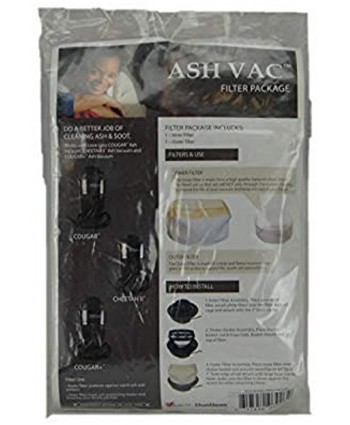 Love-Less Ash Company 2F22 Filter Kit Ash Vac Cheetah II Cougar MU305 MU405