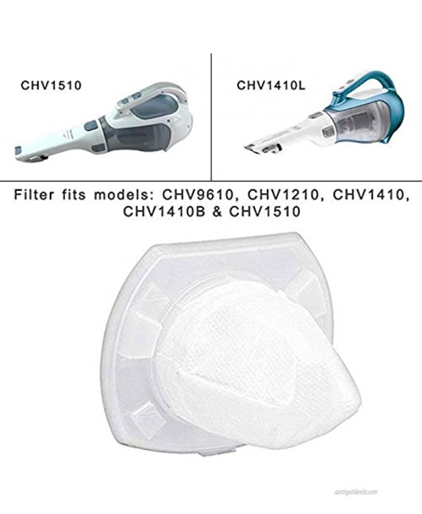 SaferCCTV Replacement Filter Compatible with Black & Decker VF110 Dustbuster BDH2000L CHV1410 CHV1410B CHV1410L CHV1510 CHV9610 CHV1210 Hand Vacuums 90558113-01 6 Pack