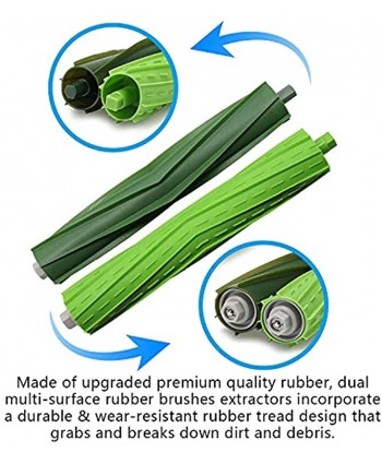 Amyehouse Dual Multi-Surface Rubber Roller Brushes Replacement Parts for Irobot Roomba I & E Series I7 Plus I3 I3+ I4 I4+ I6 I6+ I7+ I8+ E5 E6 Vacuum Accessories