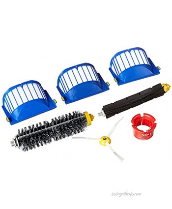 iRobot 4636432 Authentic Replacement Parts Roomba 600 Series Replenishment Kit 1 Bristle Brush 1 Beater Brush 1 Spinning Side Brush 3 AeroVac Filters and 1 Round Cleaning tool White