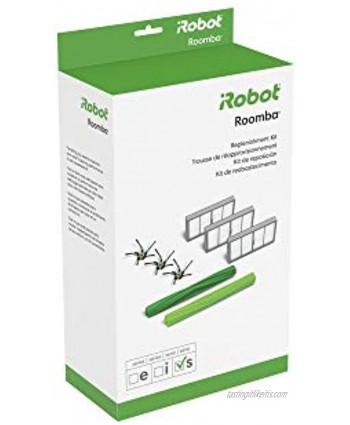 iRobot Authentic Replacement Parts- Roomba s Series Replenishment Kit 3 Filters 3 Corner Brushes 1 Set of Multi-Surface Rubber Brushes Green 4646124