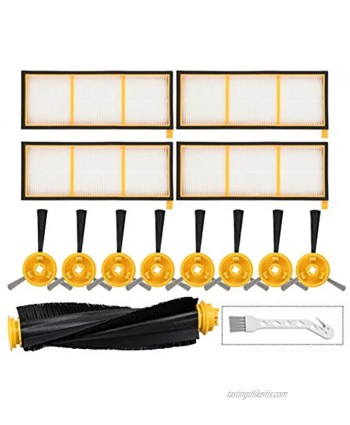 Mochenli Replacement Accessories Kit for Shark ION Robot RV700 RV720 RV750 RV750C RV755 Robotic Vacuum Cleaner ,4 Filters ,8 Side Brushes,1 Main brush.Not Fit RV700_N RV720_N RV750_N