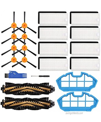 Smilyan Replacement Parts for Ecovacs Deebot N79 N79s DN622 500 N79w Yeedi K600 K700 Robotic Vacuum Cleaner Accessories Kit Includes 2 Main Brushes 2 Primary Filter 8 HEPA Filters 8 Side Brushes