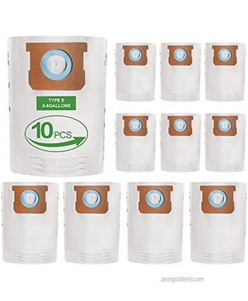 10 Pack Replacement Filter Vacuum Cleaner Bags for Shop-Vac 5-8 Gallon Vacuum Bags Replace Type E Part 90661 9066100 906-61