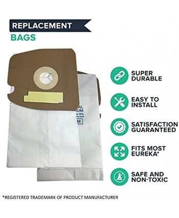 Crucial Vacuum Replacement Vac Bags Part # 60295 60296 60297 Compatible With Eurkea Fits Eureka MM Bags Fit Mighty Mite & Sanitaire Vacuums Bag Compact Disposable Vac Bags For Home 9 Pack