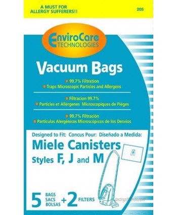 EnviroCare Replacement Bags for Miele F J M Microfiltration Vacuum Bags 10 Bags + 4 Filters