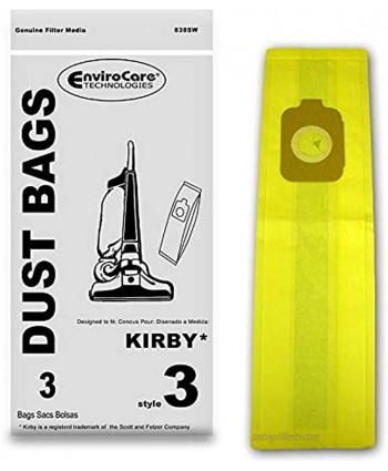 EnviroCare Replacement Vacuum Cleaner Dust Bags Compatible with Kirby Style 3 Heritage II Series Uprights 3 Bags