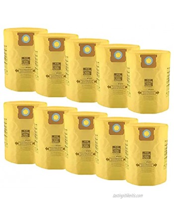 Gudotra 10 Pack Replacement 90673 Type G and J Vacuum Bags for Shop Vac Bags 15-22 Gallon Replace Part 90663 90673 9066300 9067300 VF2008 Disposable Collection Filter Bags