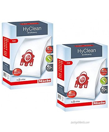 Miele HyClean 3D Efficiency Dust Type FJM 8 Bags & 4 Filters Red