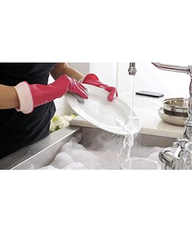 Casabella Premium Waterblock Cleaning Gloves 2 PAIR 4 Gloves Pink Medium