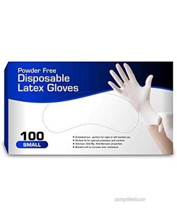 Disposable Latex Powder Free Rubber Non Sterile Ambidextrous 100 box | Small