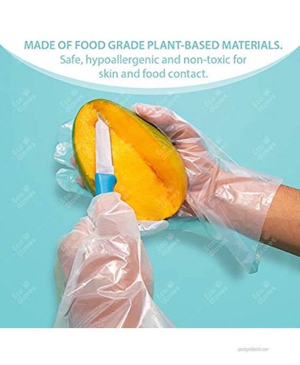 Eco Gloves Plant-Based Compostable Eco-friendly Gloves for Food Prep & Cleaning