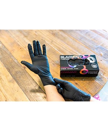 Framar Powder Free Disposable Gloves Black Nitrile Gloves 100 Pk Hair Dye Gloves Black Gloves Disposable Latex Free Cleaning Gloves Plastic gloves Latex Free Gloves Nitrile – Mechanic Gloves Latex Gloves Medium
