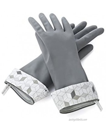 Full Circle Splash Patrol Natural Latex Cleaning and Dish Gloves Medium Large Grey