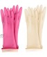 HOMSSEM Kids Waterproof Household Natural Rubber Latex Cleaning Wash Gloves Pink+Ivory 2Pack