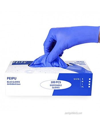 PEIPU Nitrile and Vinyl Blend Material Disposable Gloves Medium 100-Count Powder Free Cleaning Service Gloves Latex Free