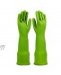 Rubber Kitchen Dishwashing Gloves Household Cleaning Glove 3-Pairs,Waterproof Reuseable.Green,Large