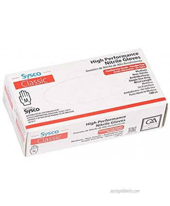 Sysco High Performance Nitrile Gloves 100 Count Size Medium