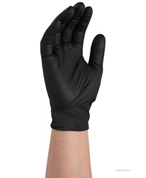 Sysco Nitrile High Performance Gloves Powder Free Food Grade Disposable 100 Gloves Pack Large Black