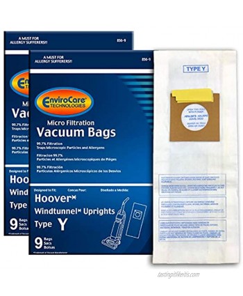 EnviroCare 18 Hoover Windtunnel Upright Type Y Vacuum Bags Micro-Filtration