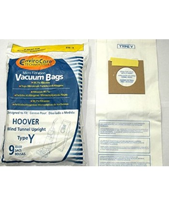 EnviroCare Replacement Micro Filtration Vacuum Cleaner Dust Bags Designed to Fit Hoover Windtunnel Upright Type Y 9 pack and 2 Belts