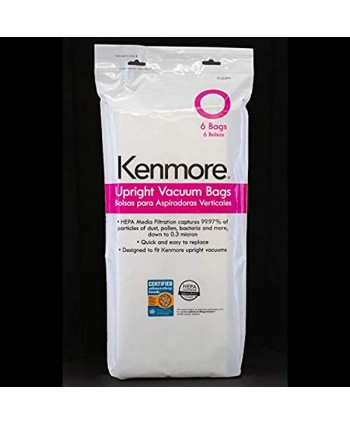 Kenmore 53294 6 Pack Type O HEPA Vacuum Bags for Upright Vacuums