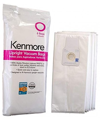 Kenmore 53294 6 Pack Type O HEPA Vacuum Bags for Upright Vacuums