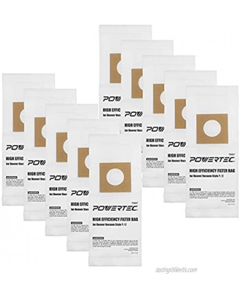 POWERTEC 75057 Filter Bags for Hoover Style Y Z Vacuum 10PK