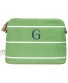 Cathy's Concepts Personalized Striped Cosmetic Bag Green Letter G