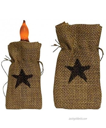 CWI Gifts 6-Piece Burlap Bag Set with Star 5 by 2.5-Inch