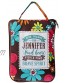 History and Heraldry Jennifer Thanks Chocolate Brown Floral 16 x 14 Polyester Fabric Tote Handbag