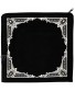 Majestic Giftware Tallis Bag Extra Velvet Embroidery Four Corner Diamond Design Stones 14.5" x 14" Black Silver