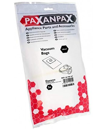 Paxanpax VB167 Compatible Paper Bags Daewoo 'VCB700' Fortis RC7000 RC805B Series Pack of 5