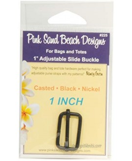 Pink Sand Beach Designs 1" Black Nickel Adjustable Slide Buckle Bag & Tote Accessories