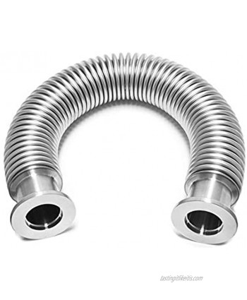 MXBAOHENG KF25 Vacuum Corrugated Bellows Pipe Tube Fast Fitting Flanged Bellows 304 Stainless Steel Metal Telescopic Tube Flexible Hose Fit for ISO-KF 300 mm 11.81 inch
