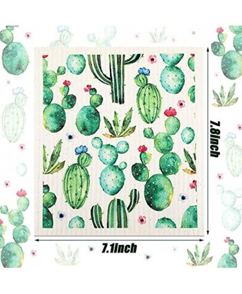 10 Pieces Swedish Dishcloths Reusable Sponge Cleaning Cloths Cactus Kitchen Cloths Absorbent Dish Cloth Washable Kitchen Towels for Kitchen Cleaning 5 Styles